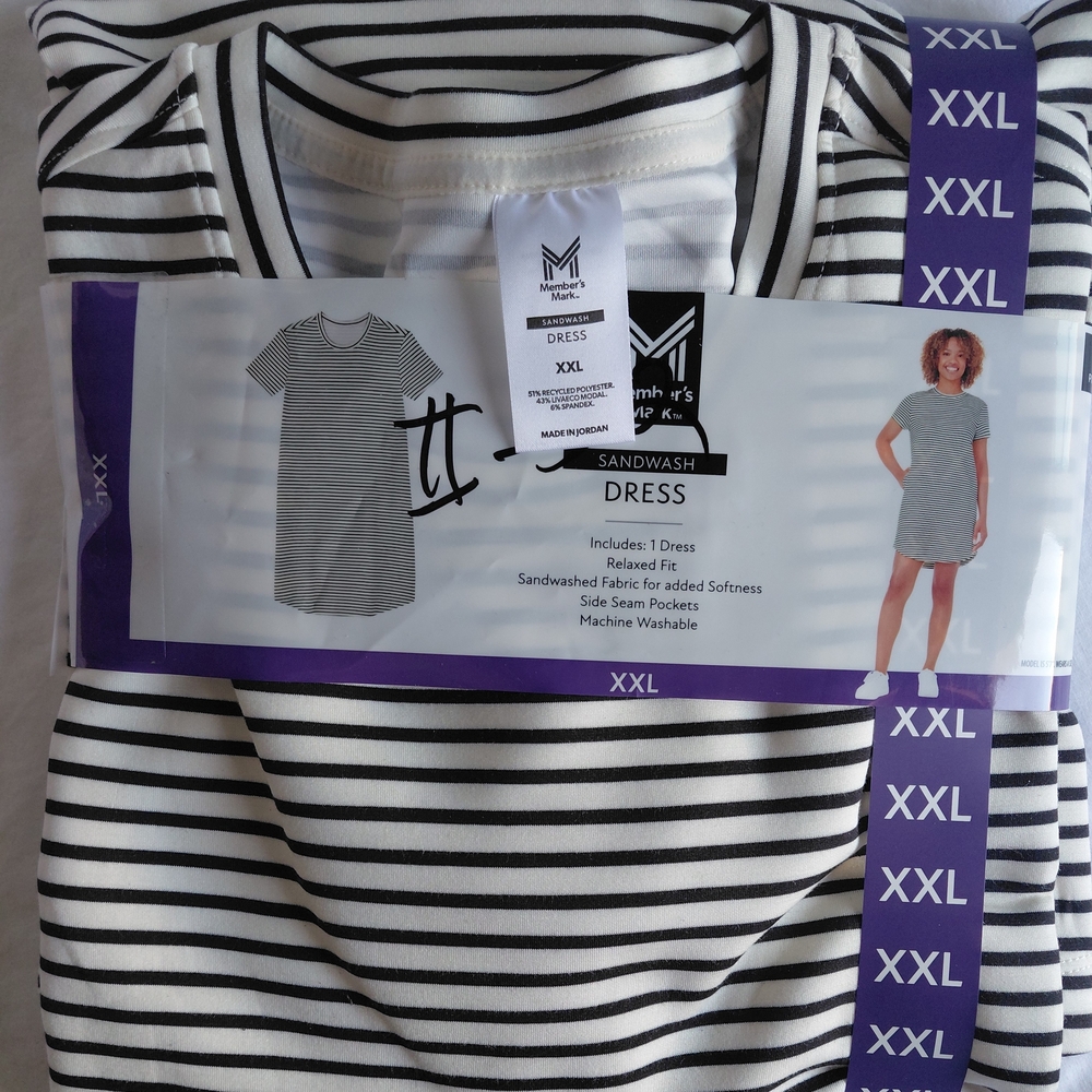 Smith's Women's Black and White Striped Midi Dress